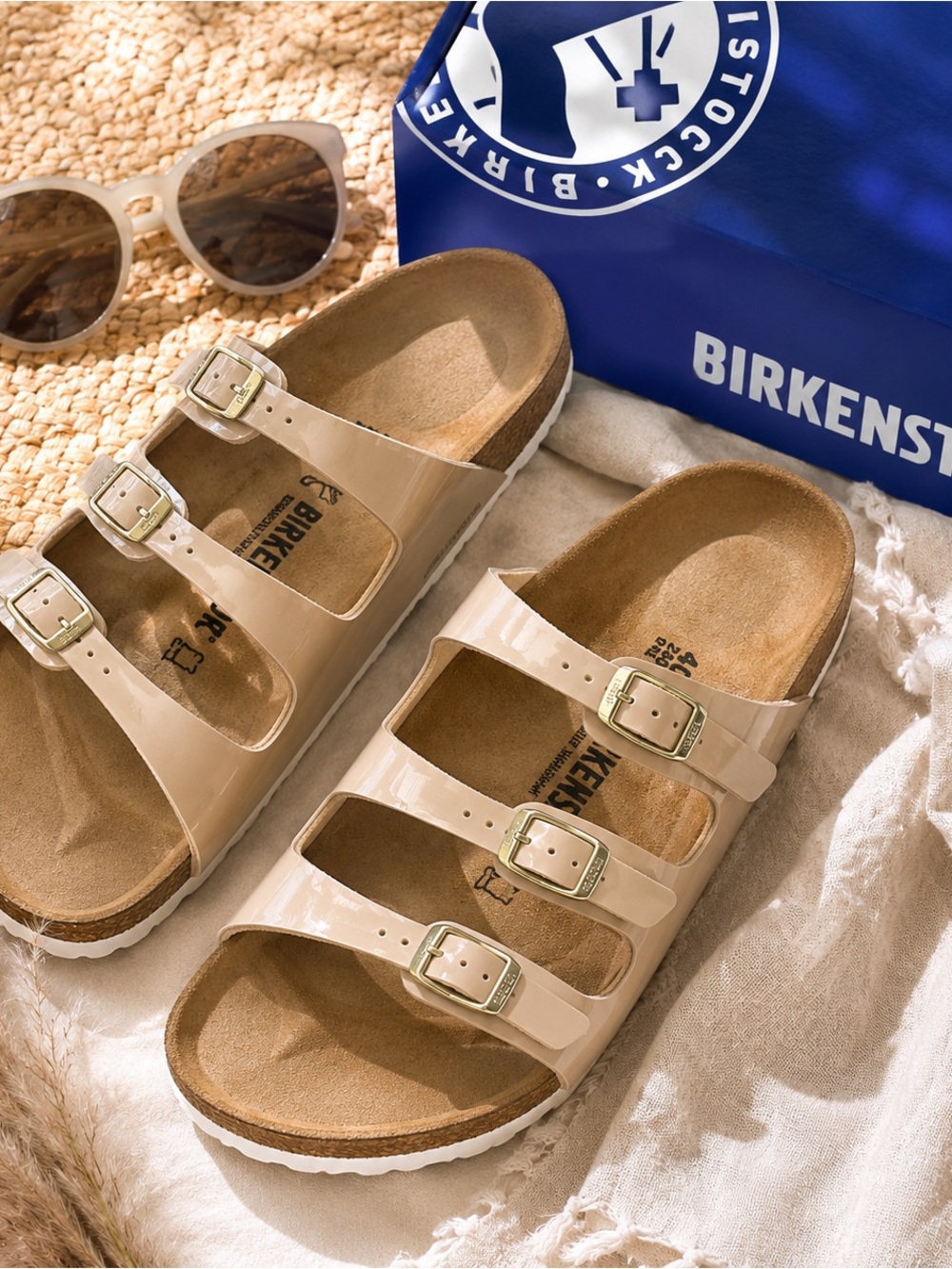 Birkenstock Florida BS Patent Sand Slide Sandals 1031757 Womens 9 Regular